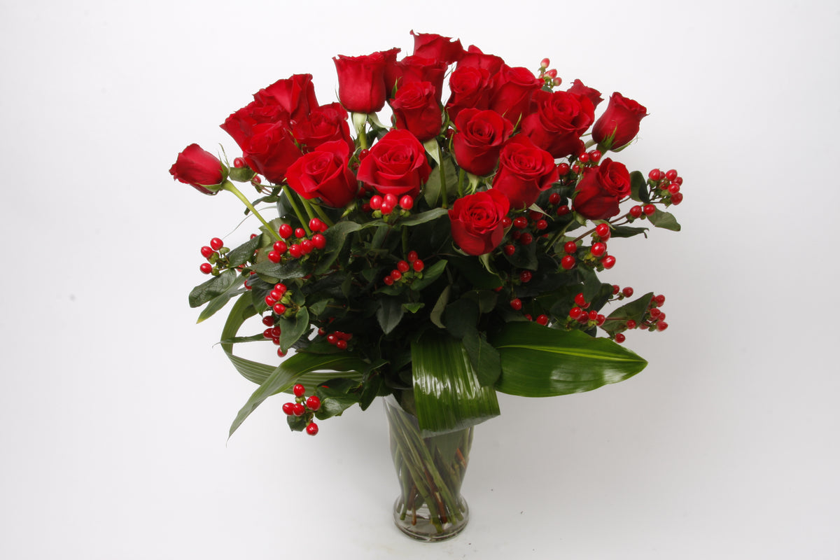 24 Roses - Vase Gratuit