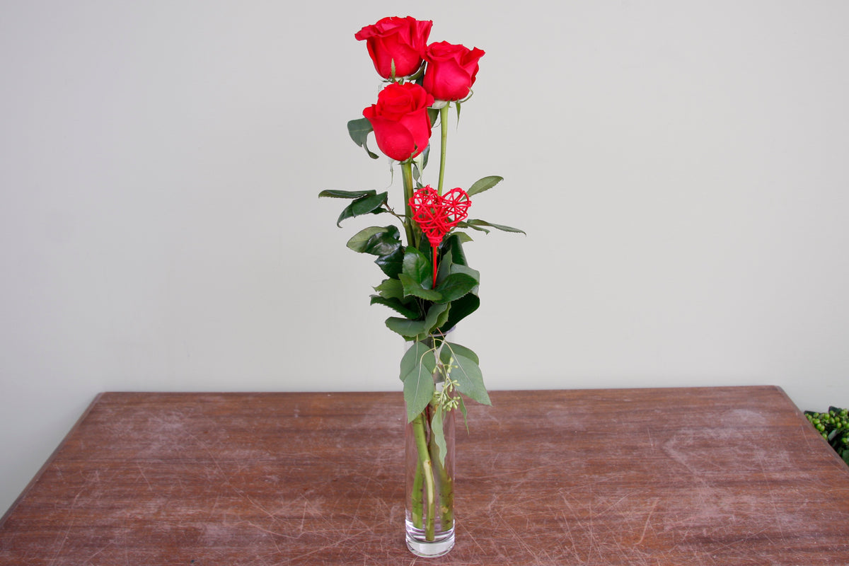 Bouquet 3 roses pour la Saint-Valentin